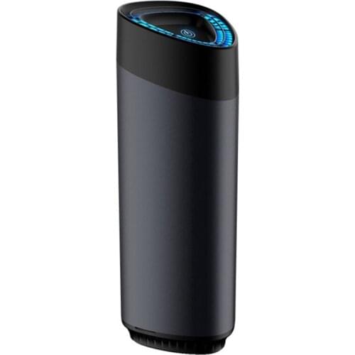 Portable intelligent aluminum air purifier USB multi-layer HEPA filter screen, anion purification car air aroma function