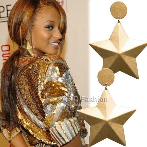 Festival Big Shooting Star Pentagram Gypsy Ear Studs Earrings Goth Witch Wicca Jewelry New