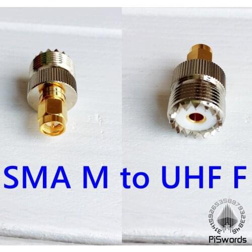 RF Connector converter UHF SO-239 F Female to SMA M Male Straight Coaxial Coupling Adapter Intercom Connector