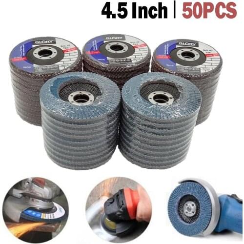 50Pcs 125mm Professional Flap Discs 4.5inch Sanding Discs 40/60/80/120 Grit Grinding Wheels Blades For Woodworking Angle Grinder