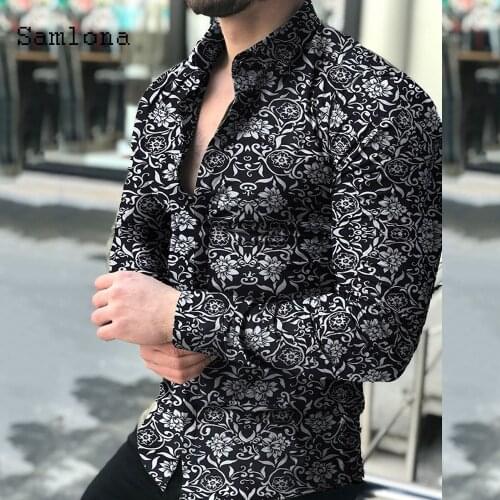 Mens Elegant Leisure Blouse Long Sleeve England Style retro Print Shirt Masculina Camisa Shirt blusas Homme Ropa Men Clothing