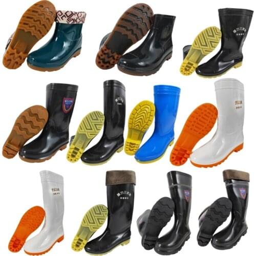 Rain Boots Labor Safety Plus Cotton Rain Rubber Shoes Waterproof Shoe Cover Washing Work Place Boots Shoes Plus Size 36-45