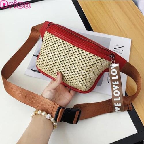 Driga Straw Crossbody Bags For Women 2021 Mini Summer Woven Shoulder Bags Purse And Handbags Vacation Wide Shoulder Strap Bags