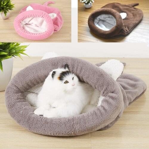 Cat Puppy Sleeping Bag Self-Warming Snuggle Sack Half Covered Cave Pet Beds
