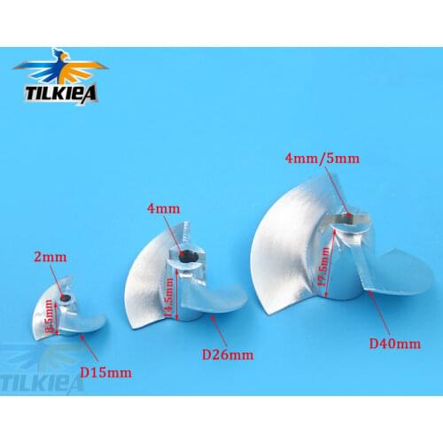 CNC Alloy 15mm / 26mm / 40mm Water Thrust Bait Boat Water Pump Sprayer Prop Spray Propeller Water Thrust Prop for RC Jet Boats