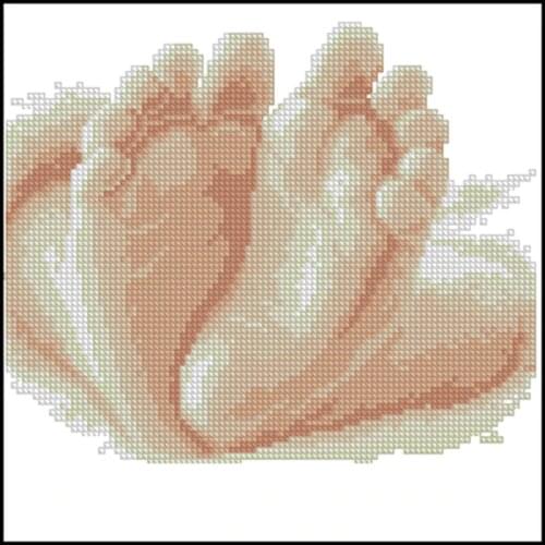 Top Quality Nostalgic Lovely Cute Counted Cross Stitch Kit 10 Tiny Toes Infant Child Baby Foot Feet