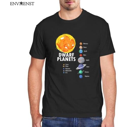Funny Solar System Mens Harajuku T Shirt Vintage Tops Oversized Dwarf Planet Graphic Tee 100 Cotton Black T-Shirt Men Women 3XL