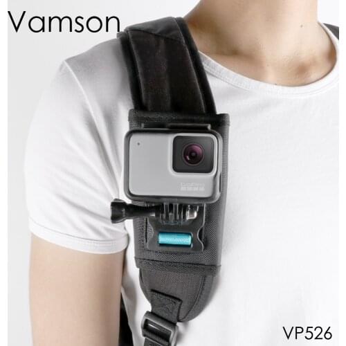 Vamson for Gopro 8 7 6 5 session Accessories Backpack Clip 360 Degree Rotatable Fixed Bracket Base for DJI OSMO for Yi 4K VP526