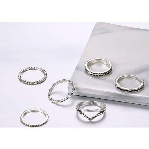 2021 Trend Simple Bohemian Rings For Women Triangular Geometric Knuckle Midi Ring Set Vintage Aesthetic Party Anillos Trinkets