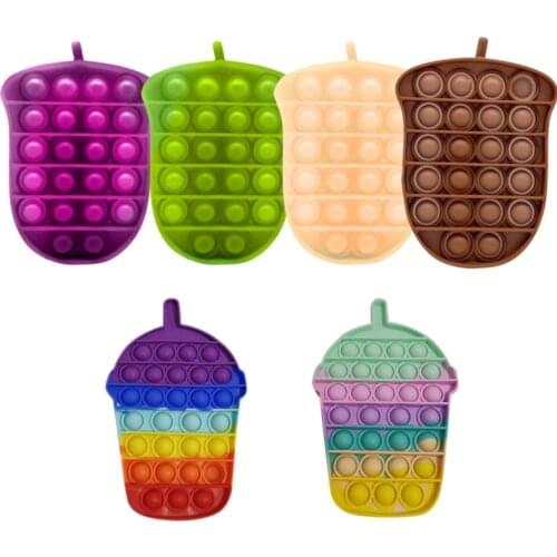 1pc Pop Funny Sensory Toy Push Bubble Fidget Sensory Toy Autism Special Needs Stress Reliever Rainbow Adult Toys For Children