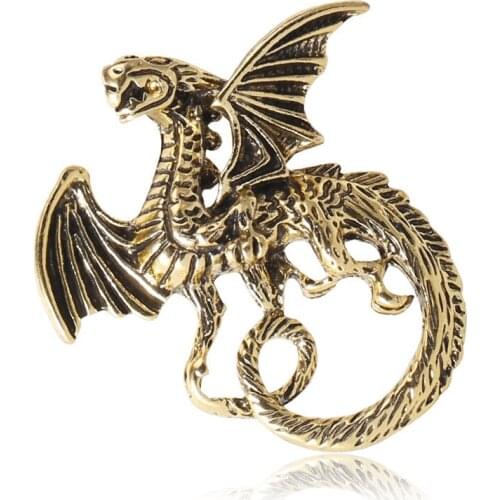 2021 New Retro Alloy Personality Dragon Needle Fashion Mens Enamel Animal Mens Casual Party Brooch Will Sell Gifts