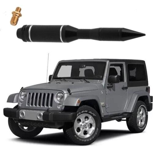 Bullet Antenna for Wrangler JK/JL/JT(2007-2021),Aluminum Antenna Replacement Accessories for Wrangler, black