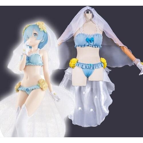 Anime Comic Re ZERO Starting Life in Another World Cosplay Costumes Rem Cosplay Costume Uniforms Clothes Dresses swimsuit Bikini