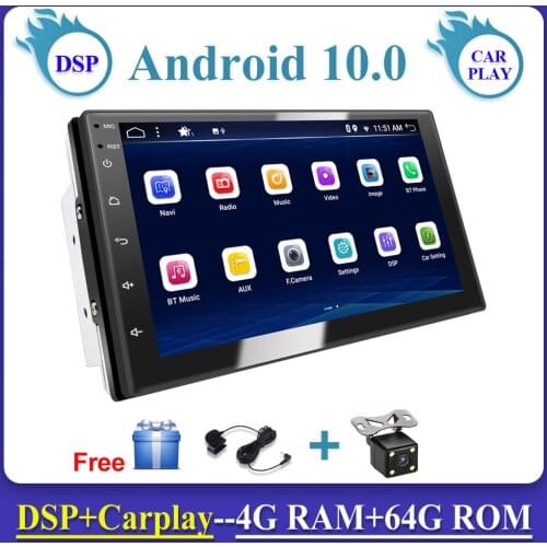 Car Radio Gps Navigation Carplay DSP Universal Auto Radio Android 10 Autoradio RDS 4GB+64GB Wifi 2 Din Central Multimidia Player