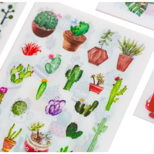 Free shipping 10packs Flowers green plants fresh watercolor wind stickers DIY Scrapbook Gift