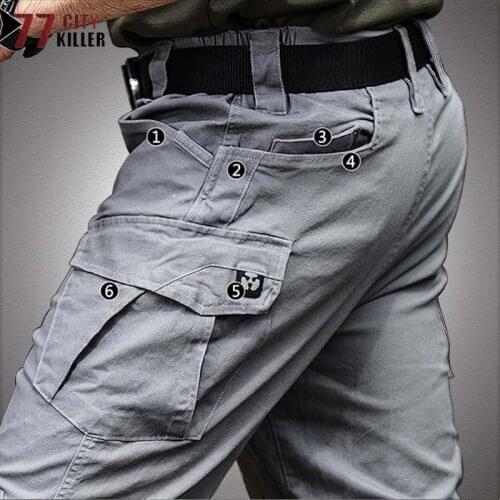 Multi-pocket Cargo Pant Men Military Elastic Wear-resistant SWAT Combat Army Trousers Men Cotton Outdoor Training Tactical Pants