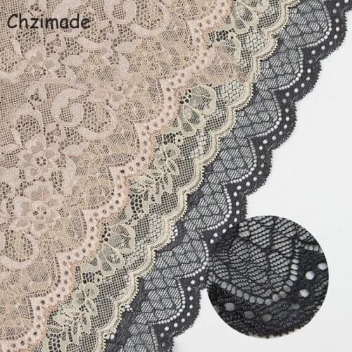 Chzimade 2Yards Elastic Band Flower Embroidered Lace Trim Tulle Ribbon Mesh Wedding Dress Sewing Edging Home Decoration