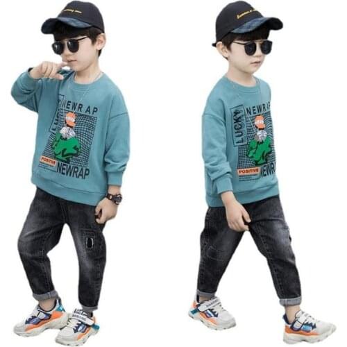 New Kids Boys T-shirts Baby Long Sleeve Cartoon Tops Children Autumn Winter Cotton Sweatshirt 4 6 8 10 12 14 Years Boy T Shirts