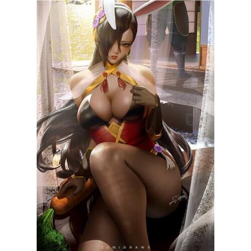 Carrot Bunny Kagero Sexy Girl Canvas Posters and Prints Custom Cartoon Game Characters Wall Pictures Home Decoration Paintings