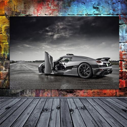 Canvas Paintings Koenigsegg Agera Sportscar Black Car Modern Wall Art Picture Posters and Prints for Living Room Decor