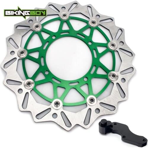 BIKINGBOY 320mm Front Brake Disc Disk Rotor Bracket For Kawasaki KX 125 250 06 07 08 KX250F KX450F 06-17 KLX 450 R 07-12 09 10