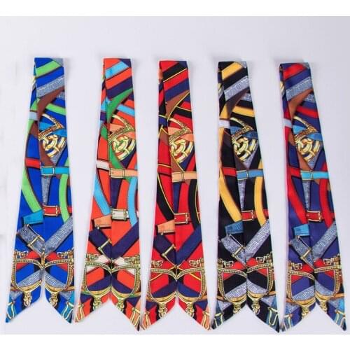 2021 Summer New Style Womens Silk Scarf, Tie Bag Handle Ribbon, Ladies Headscarf C28