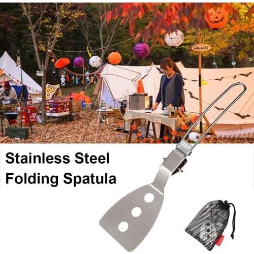 304 Stainless Steel Folding Spatula Food Turner Camping Travel Fishing Outdoor BBQ Cooking Accessories Mini Folding Turners