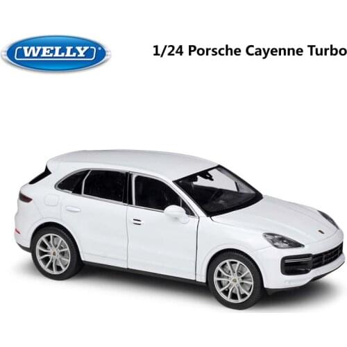 WELLY Diecast 1:24 Porsche Cayenne Macan Turbo Metal SUV Alloy Model Car Off-Road Vehicle Toy Car For Kids Decoration Collection