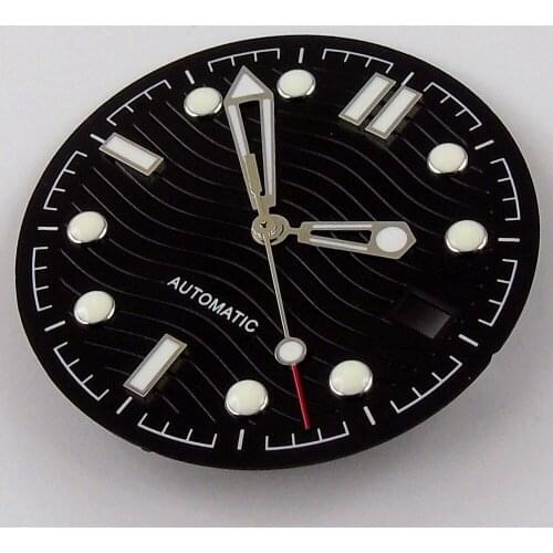 Nologo 31mm Watch Dial Men Watch Steel for NH35 NH35A Automatic Movement Date Display