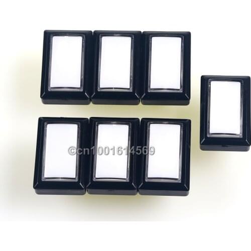 New 50mm*33mm 7pcs/lot 5V Rectangular Arcade LED Illuminated Light Push Button With Micro Switch For Raspberry PI 1 2 3 - White