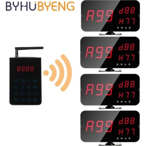BYHUBYENG Display Equipamento Hospital Fast Food Restaurant Buzzer System Number Call Center Communicatie Apparatuur Customer