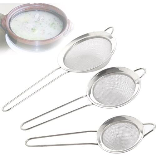 OTHERHOUSE 3Pcs Screen Mesh Strainer Spoon Filter Drain Colander Dumplings Noodles Sieve Filter Drainer Sifter Kitchen Tools