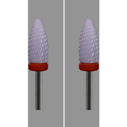 PINK-6PCS- Ceramic Nail Drill Bit - Flame Bit - (2043.060)