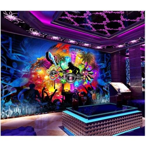 Custom photo wallpapers 3d murals wallpaper for walls 3 d Fashion Blue cool music space bar ktv background wall papers decor