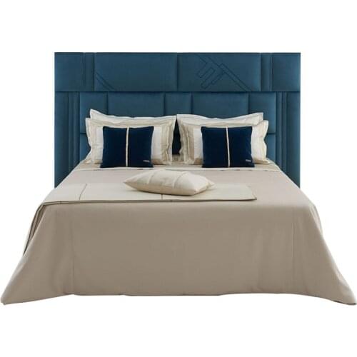 Italian luxury leather bed villa Hong Kong-style simple model room high-end custom master bedroom wedding bed