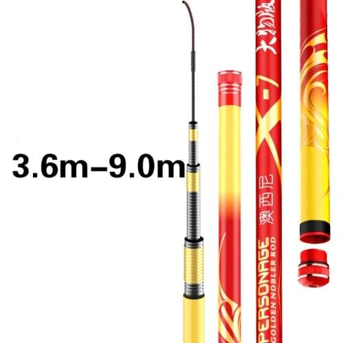 3.6m -9m Hand Rod Carbon Fiber 8H Super Hard Taiwan Fishing Canne 19 Tonalty Carp Wedkarstwo Olta Spinning Sticks Fishing Tackle