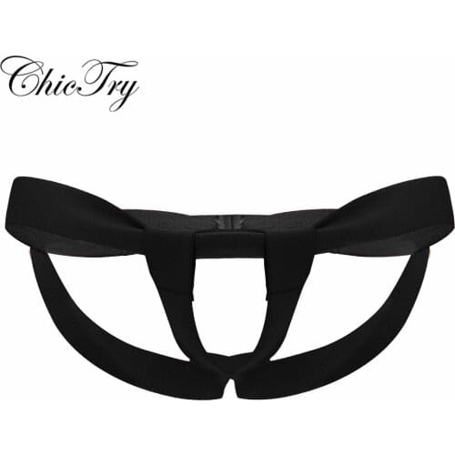 Sexy Male Mens Bandage G-string Underwear with Enhancing Strap Tight Thong Jockstrap Underwear G String Erotic Homme G-String