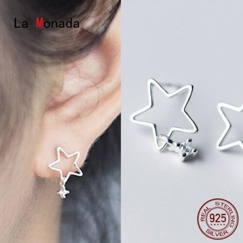 La Monada Stud Small Earrings For Women Minimalist 925 Sterling Silver Earrings Woman Star Ear Piercing Stud Earrings For Girls