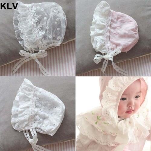 Summer Sweet Newborn Cap Child Wide Side Lace Lacing Hat Maternal and Child Supplies Princess Cool Baby Girls Hats
