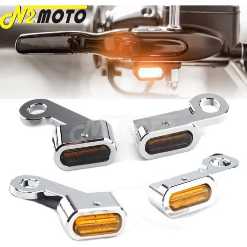 1Pair Mini E4 12V LED Handle Bar Turn Signal Light Indicator Running Lamp For Harley Sportster SuperLow Iron 48 72 883 2004-2021