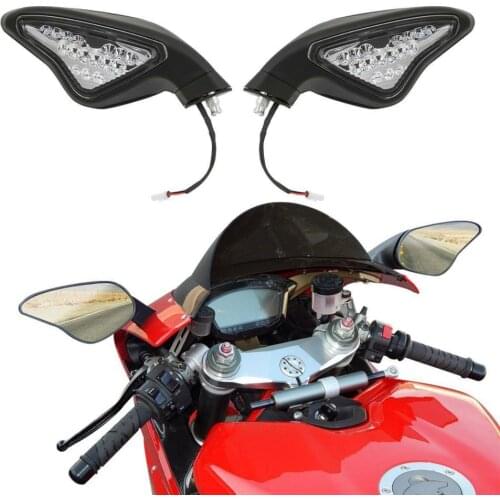 Motorcycle LED Rearview Mirrors Turn Signal For Ducati 848 1098 1098S 1098R 1198 1198S 1198R 2007-2012
