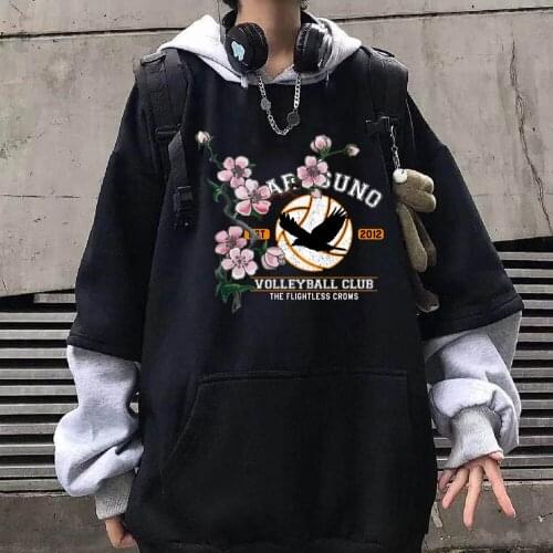 Japanese Anime Funny Haikyuu Hoodies 2021 Winter Japan Style Sweatshirts Streetwear Hip Hop for Women/men