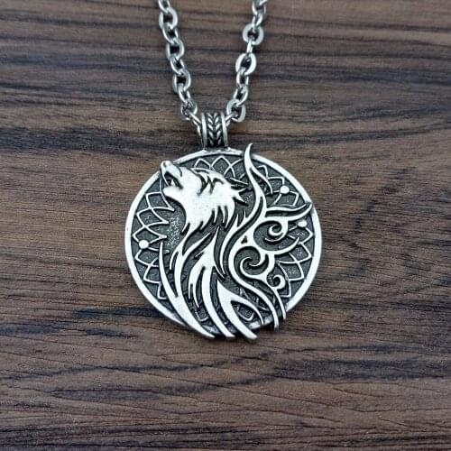 1pcs Odin Wolf and Crow Necklace jewelry pendant Nordic jewelry Viking charm pendant
