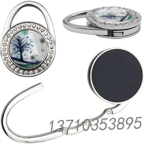 1 Piece Folded Bag Handbag Hook Holder Fashion Crystal Ausuky Bag Holders Accessories Colorful 40