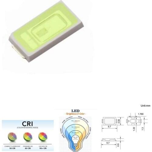 100pcs SMD LED 5730 5630 Chip Cool / Cold White 0.5W 10000K 50-55LM LED 0.5 W Light Emitting Diode Lamp High Brightness SMT Bead