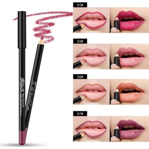 12 Color Matte Lipliner Pencil Lip Liner Makeup Contour Lip Sexy Moisturizer Lipliner Waterproof Lasting Lip Gloss Cosmetic