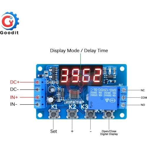 DC 12V Time Delay Relay Module LED Digital Timer Switch Adjustable Controller Module Home Automation Delay Relay