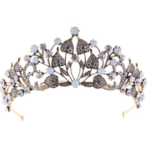 2018 Women Princess Crown Headband Crystal Rhinestone Leaf Tiara And Crowns Hair Band Jewelry Bridal Hair Accessories Wedding