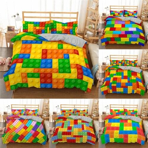 3D Building Block Pattern Duvet Cover For Home Textiles Bedroom Quilt Covers Bedding Set With Pillowcase Home Decor