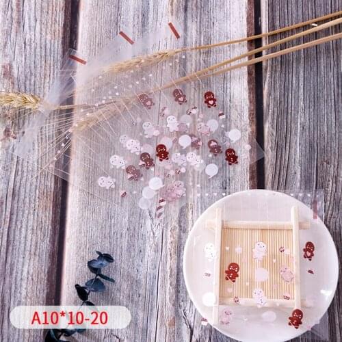 50/100pcs Love line Snowman Doll Decor Cellophane Self Stick Gift Bag Transparent Candy Soap Cookie Birthday Party Supplies Wrap